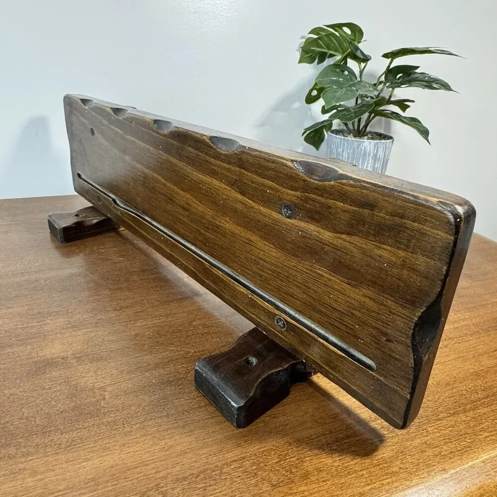 Vintage Wood Wall Shelf Plate Groove Display 18